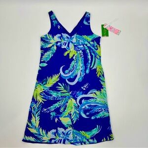 Lilly Pulitzer Reversible Florin Tropical Print Vibrant Blue Dress | Siz…